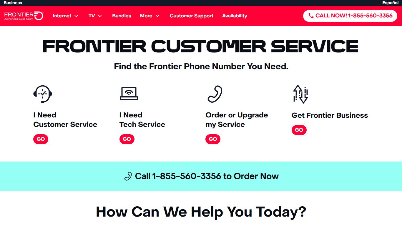 Frontier® Internet Services | Contact Us | 855-981-4538